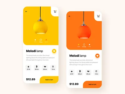 Lampshade App app app design cards design ios lamp light minimal mobile shopping ui ux