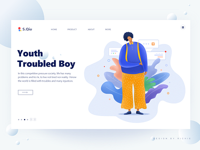 Youth troubled boy design illustration ui ux web