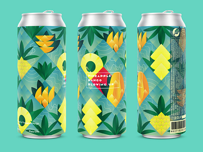 Pineapple Mango Sour Ale ale can fruit illustration label mango package pattern pineapple sour tropical