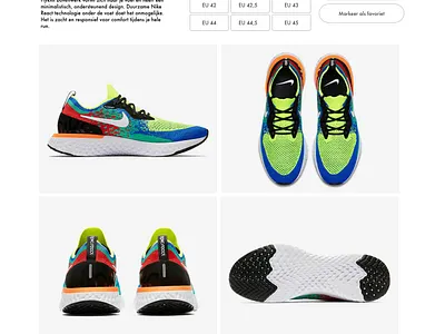 Nike - webpage concept - Nike Epic React Flyknit "Belgium" belgium nike sketch uidesign webdesign