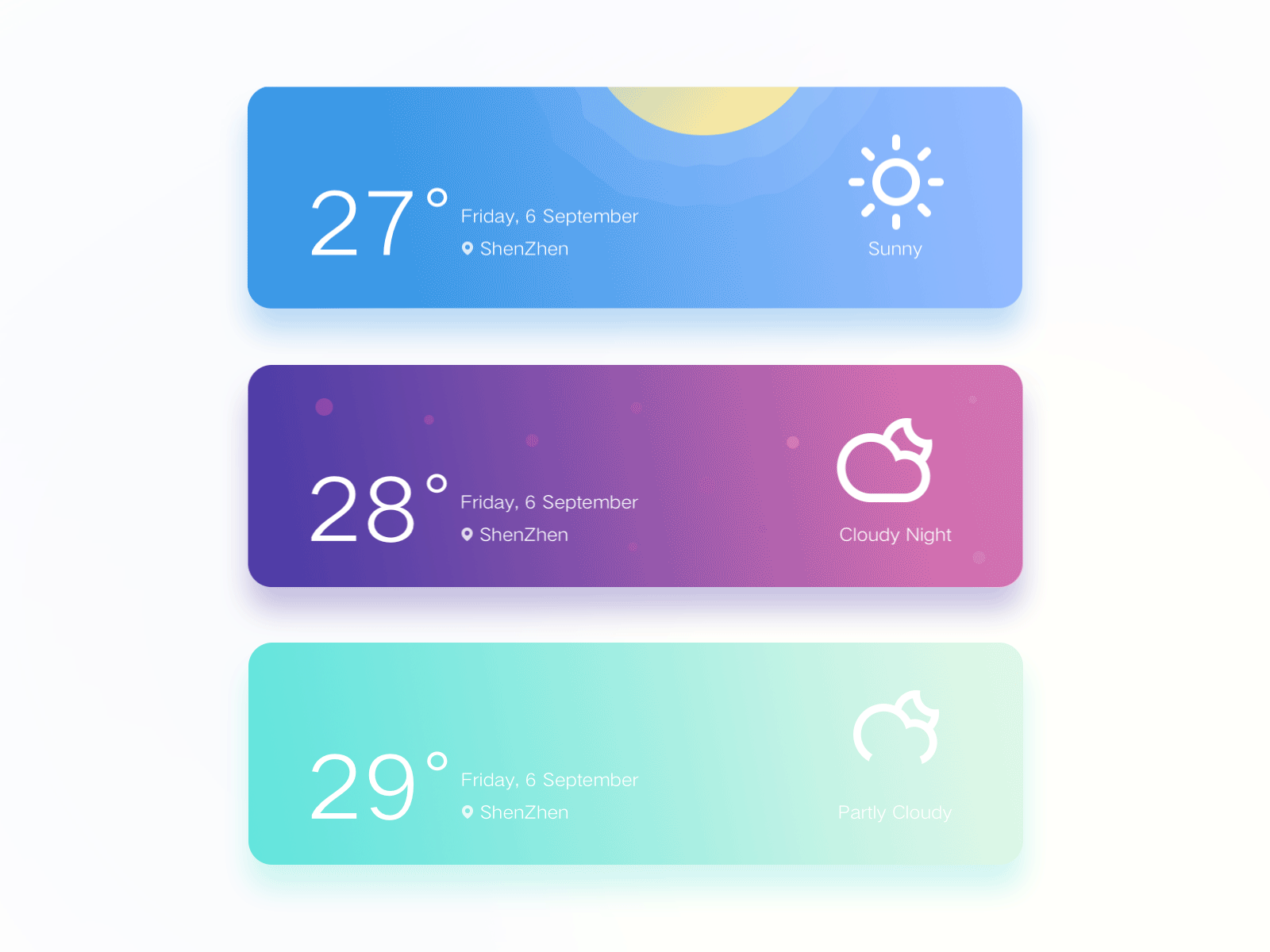 Weather kit animation design flat ui