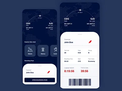 Boarding Pass airplane boarding boarding pass boarding ticket daily ui 24 daily ui day 24 dailyui challenge dailyui024 dailyuichallenge pass tickets travel travel app