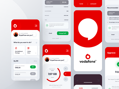 Vodafone Mobil Application / re-design app app design design logo mobile app mobile app design red sox typography ui ux vodafone