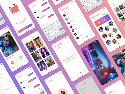 Dating App UI Kit - Dalla app design branding creative design illustration mobileapp sketch typography ui ui design ui kit uiux vector