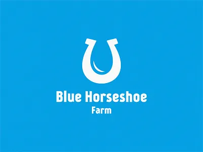 blue horseshoe / water + drop blue drop farm horseshoe water
