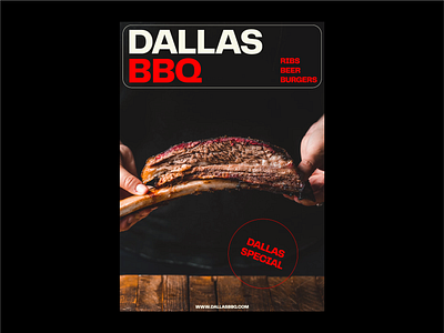 DALLAS BBQ - Branding art barbecue bbq brand branding dallas design flyer font food graphic design identity logo poster poster a day poster art poster design ribs typography