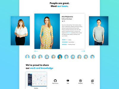 Team Page about us company page photo slider portrait software house team page