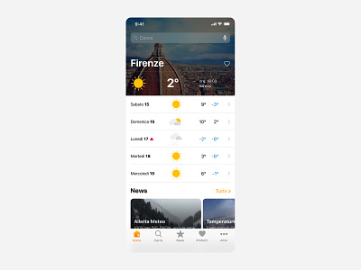 Concept App ilmeteo.it app design ui ux