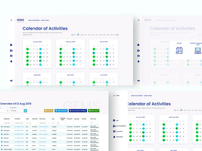 UI for Tracking Customer Activities. adobexd calender concept dashboard design mockup ui ux