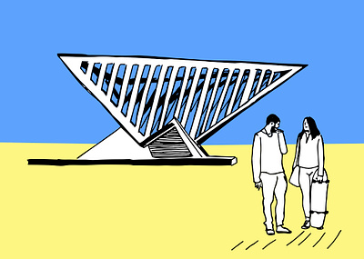 RABIN SQUARE. TLV CORNERS artist blue city city hall culture graphic design icon illustration minimal art people prints rabin sketch square statue tel aviv telaviv urban art yellow