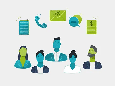 Team2 character characterdesign chat diversity documents envelope illustration message money peoples team teamwork