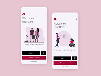 Bank A Onboarding design illustration interaction design ui ui design ux ux design