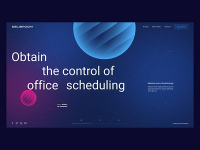 Delibroom Landing app booking design landing management meeting meeting room organize planner promo promotional reservation web