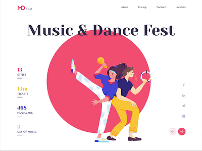 Landing page - MDFest animation clean colors design illustration landing ui ux web website