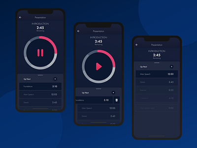 Timer Ui concept adobe xd blue concept dark darkmode experience design mobile smartphone timer ui user experience user interface ux xd xddailychallenge