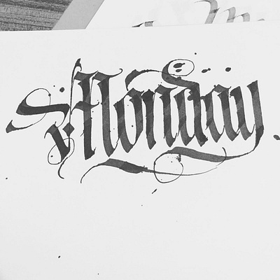 MONDAY alphabet typography blackletter calligraphy design lettering monday typography