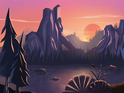 Dusk down design illustration