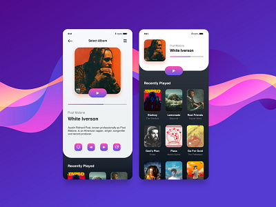 Waves Mobile App app branding design mobile ui music app typography ui ux