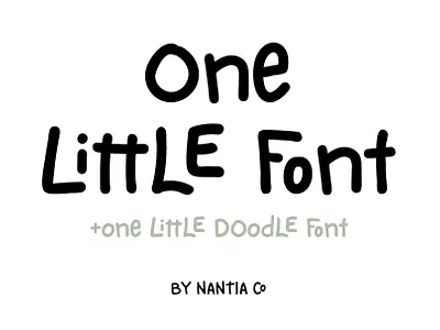 One Little Font doodle font greek font handwritten font nantiaco fonts typeface