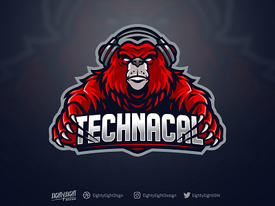 TECHNACAL bear bear logo esportlogo esports gaming gaminglogo illustration mascot mascot character mascot logo mixer streamer