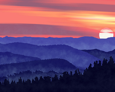 Sunset adobe illustrator adobe photoshop behance clouds design digital illustration digital painting digitalart dribbble hills illustraion suns wallpaper