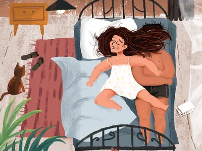 sleeping design illustration ui web 插图