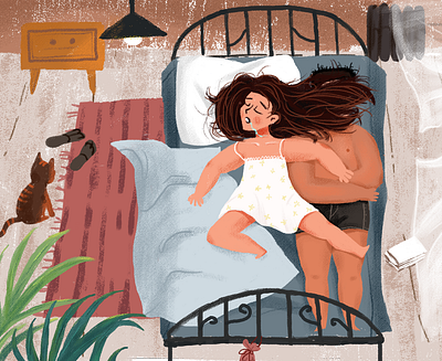 sleeping design illustration ui web 插图