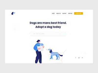 Adopt a dog - demo landing page design dogs illustraion illustration landingpage ui ux vector website woman