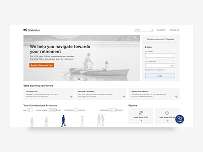 Investment Advisory & Retirement design concept design fintech landing page user experience user interface ux web design website