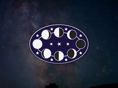 Moon Phases with Glitter Effects design illustration illustrator pin design