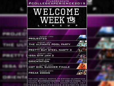 TUS Welcome Week Flyer ad advertise advertisement art banner brand branding design designing flyer group header illustration local logo party pool party promo promo team promotion
