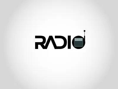Radio black blackletter branding design font grey logo radio vector