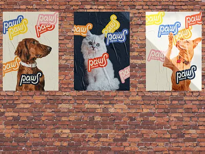 PAWS Chicago Poster branding design groovy lettering logo type typography vector