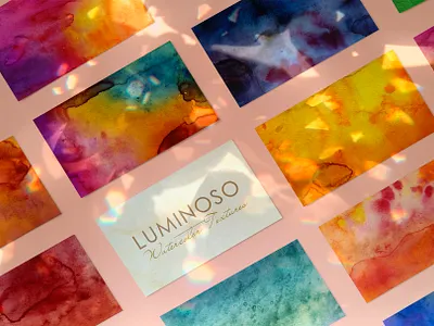 Luminoso Watercolor Textures abstract art backdrop blue bright color colorful design green grunge orange paint paper pattern rainbow red texture wallpaper watercolor yellow