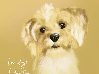 In dogs I trust digital art dog lover illustration photoshop practicing sketchbook