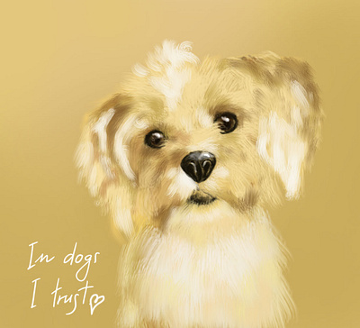 In dogs I trust digital art dog lover illustration photoshop practicing sketchbook