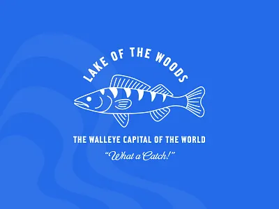 Lake of the Woods design illustration lake logo minnesota typography walleye