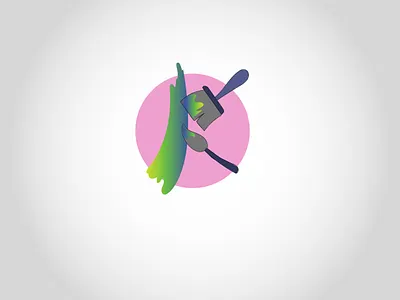 Painting Logo - Letter K branding brush color colors design fun illustration logo paint painting pink vector wall