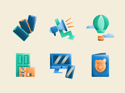 Misc Icons amazon badge blimp computer hot air balloon icons iconset megaphone package phone