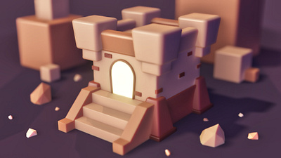 3D - Sand Castle 3d 3d modeling blender blender3d design lowpoly minimalist