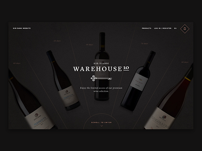 Warehouse art direction corporate ecommerce elegant logo onepage premium uxui webdesign wine