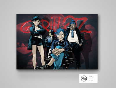 Gorillaz Poster (Birthday Gift) canvas canvas art canvas print design gorillaz graphic design illustration music poster poster art poster design print design