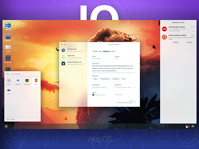 IO Web OS - Light Theme application concept linux mac mac os os ubuntu ui user experience user interface ux web web os website window windows