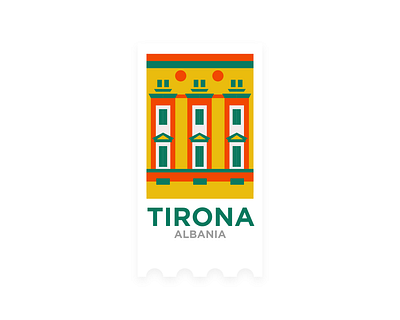 Hometown Sticker - Tirana, Albania 2019 trend albania building design flat identity minimal postcard sticker tirana tourism weekly weekly challenge