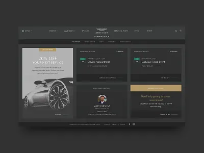Aston Martin Newport Beach Dashboard Experience aston martin car dashboard digital luxury ui uidesign webdesign website