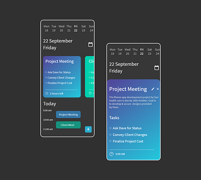 Schedule App app design ui ux