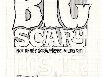BIG big grid halloween hand drawn lettering poster retro supply co sketch