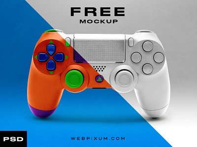 Free PS Controller Mockup branding concept design e sports mockup photoshop sports template