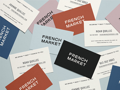 French Market Business Cards brand identity branding business card design business cards restaurant branding typography