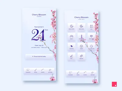 Skittles - Period Tracker app design freebie invision studio invisionstudio menstruation period tracker ui design ui kit uikits